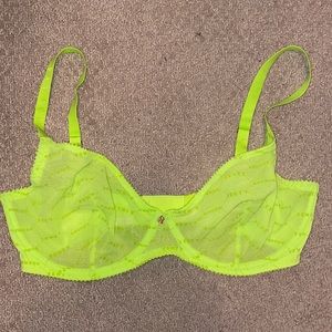 Savage X Fenty Flocked Logo Unlined Bra 36DDD NWOT